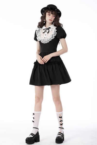 Darling Skull Lace Ruffle Dress by Dark In Love