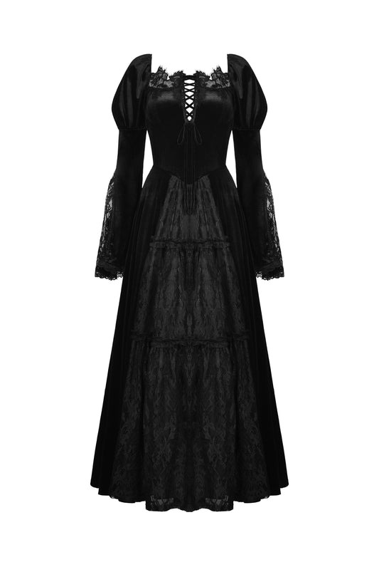 Send A Raven Velvet Lace Dress by Dark In Love