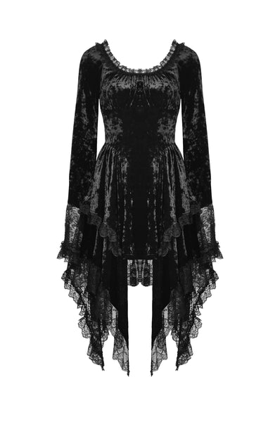 Enchanted Lace Bell Sleeves Velvet Dress by Dark In Love
