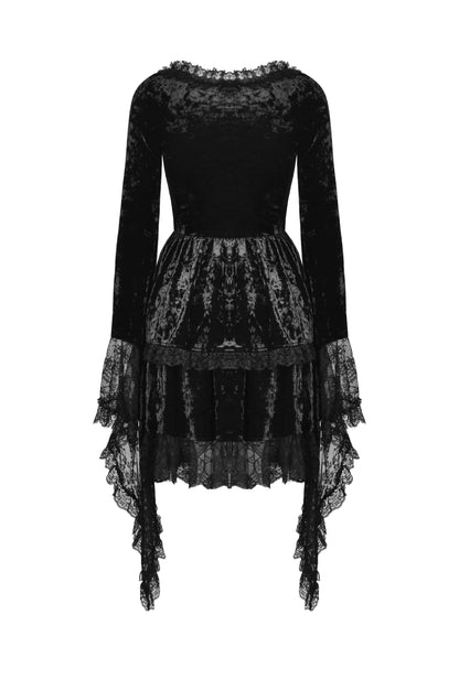 Enchanted Lace Bell Sleeves Velvet Dress by Dark In Love