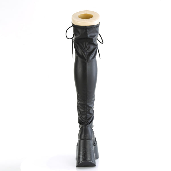 DYNAMITE-300 Star Cut Out Thigh High Boots by Demonia