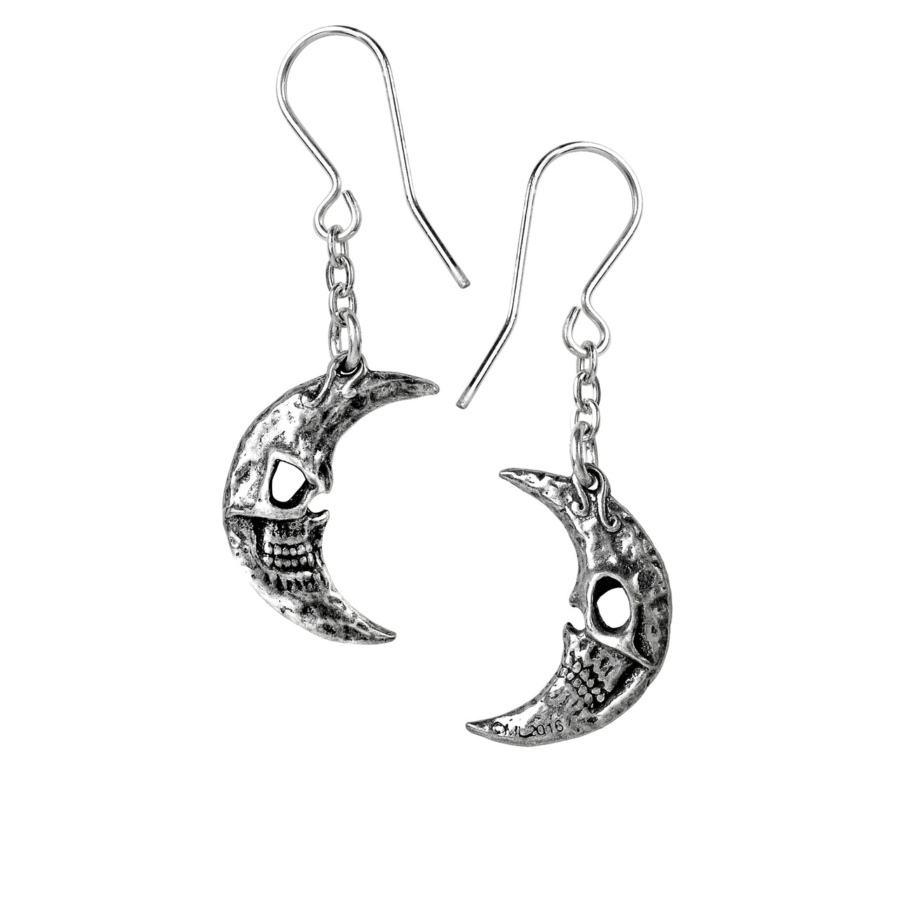 Crescens Tragicom Moon Earrings by Alchemy Gothic