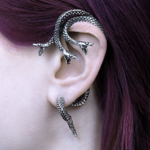 Triple Headed Serpent Ear-Wrap by Alchemy Gothic