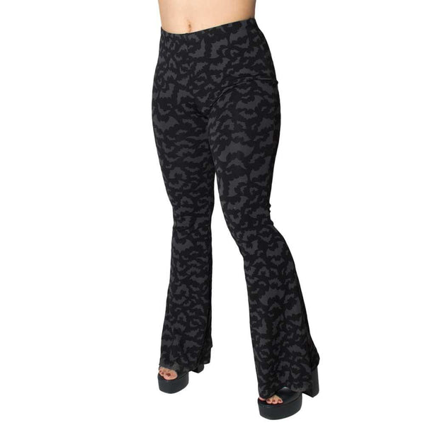 Bat Repeat Flare Leggings by Kreepsville 666