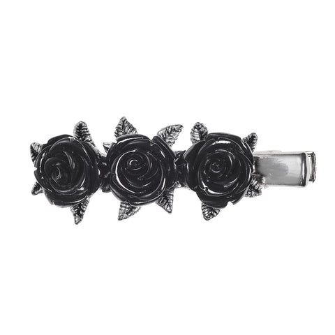 Wild Black Rose Hair Clip by Alchemy Gothic