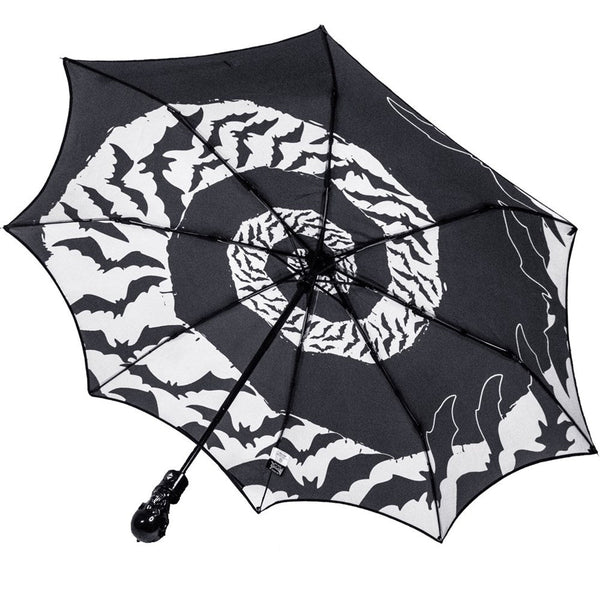 Skull Handle Bat Swirl Umbrella by Kreepsville 666