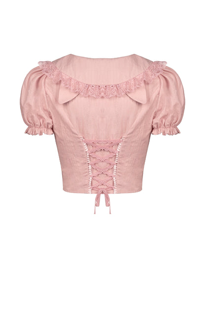 Pink Polly Button Up Top by Dark In Love