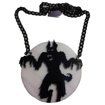 Howling At The Moon Acrylic Necklace by Kreepsville 666