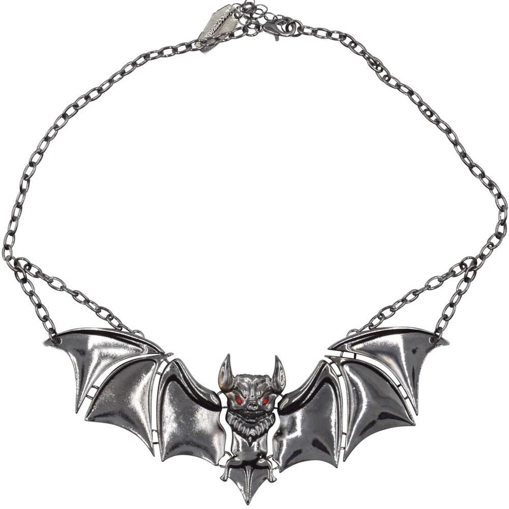 Creature Of The Night Bat Chrome Necklace by Kreepsville 666
