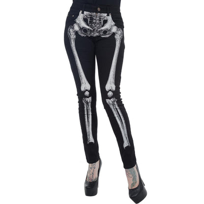 Skeleton White Bone Unisex Skinny Jeans by Kreepsville 666 The Dark Side of Fashion Skeleton White Bone Unisex Skinny Jeans by Kreepsville 666 The Dark Side of Fashion