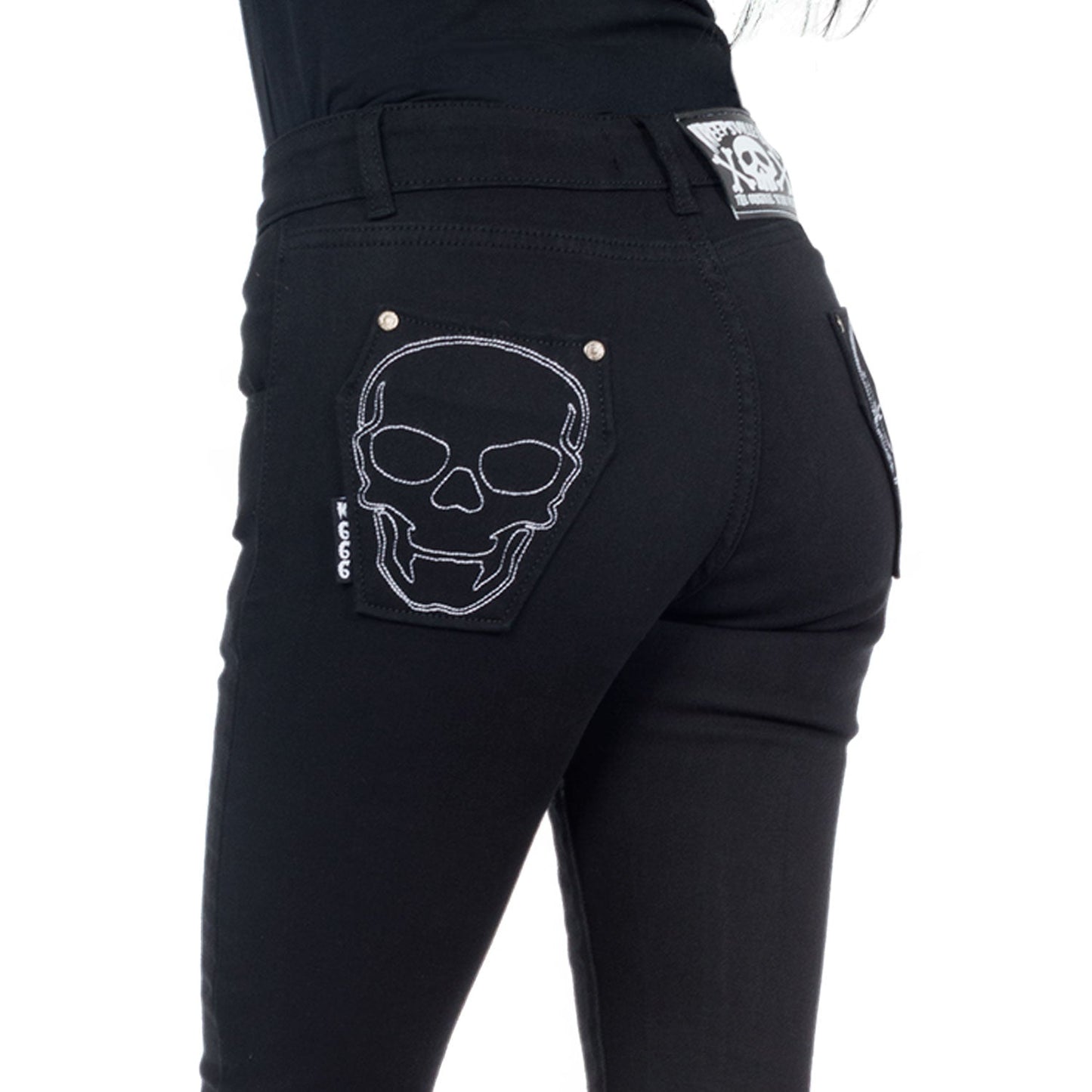 Skeleton White Bone Unisex Skinny Jeans by Kreepsville 666