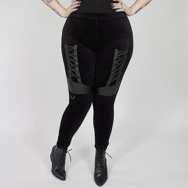 Dark Brocade Leggings by Punk Rave