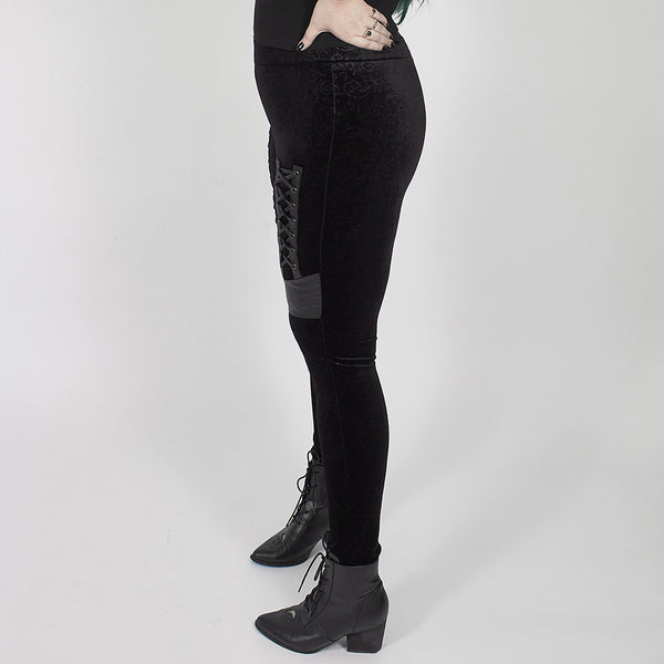 Dark Brocade Leggings by Punk Rave
