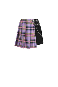 Purple Punk Plaid Pleated Skirt by Dark In Love
