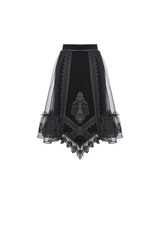 Cemetery Lane Velvet Skirt by Dark In Love