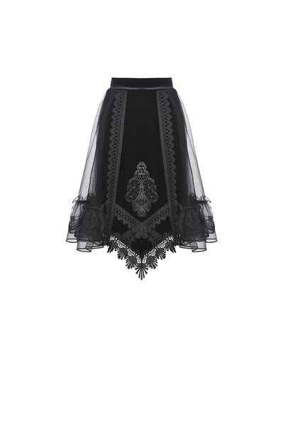 Cemetery Lane Velvet Skirt by Dark In Love