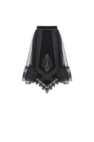 Cemetery Lane Velvet Skirt by Dark In Love