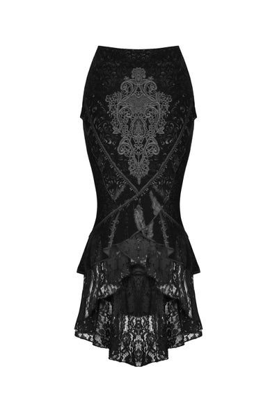 Jacqueline Velvet Tail Skirt by Dark In Love