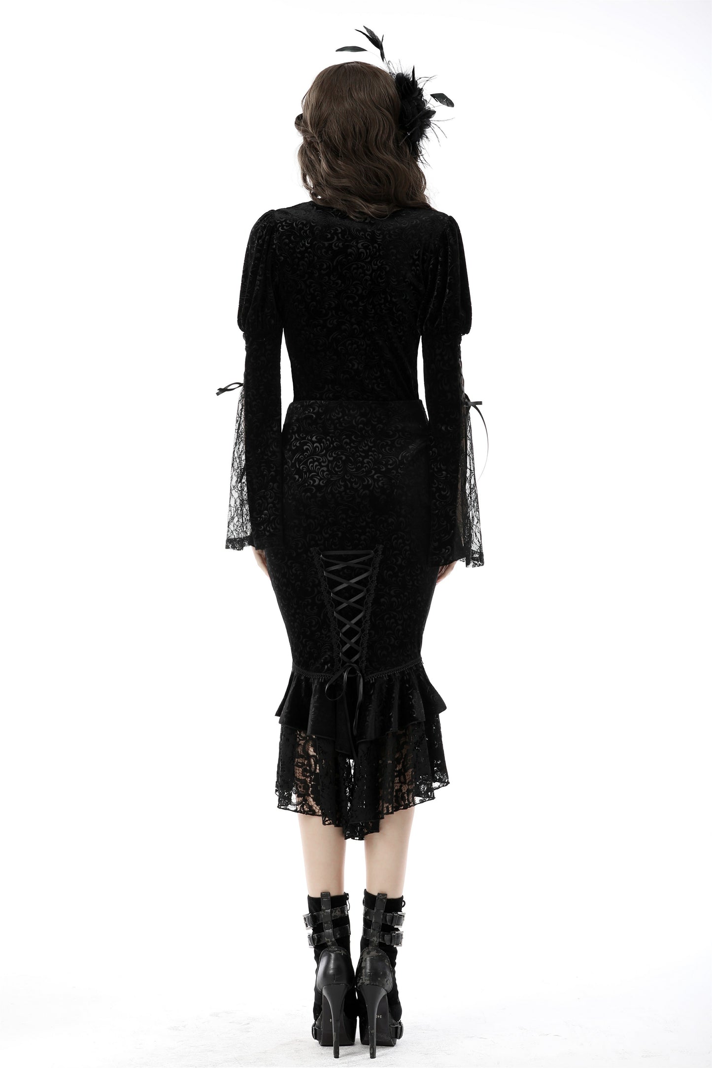 Jacqueline Velvet Tail Skirt by Dark In Love