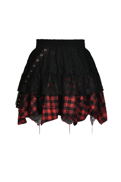 Widow Lace Plaid Skirt by Dark In Love