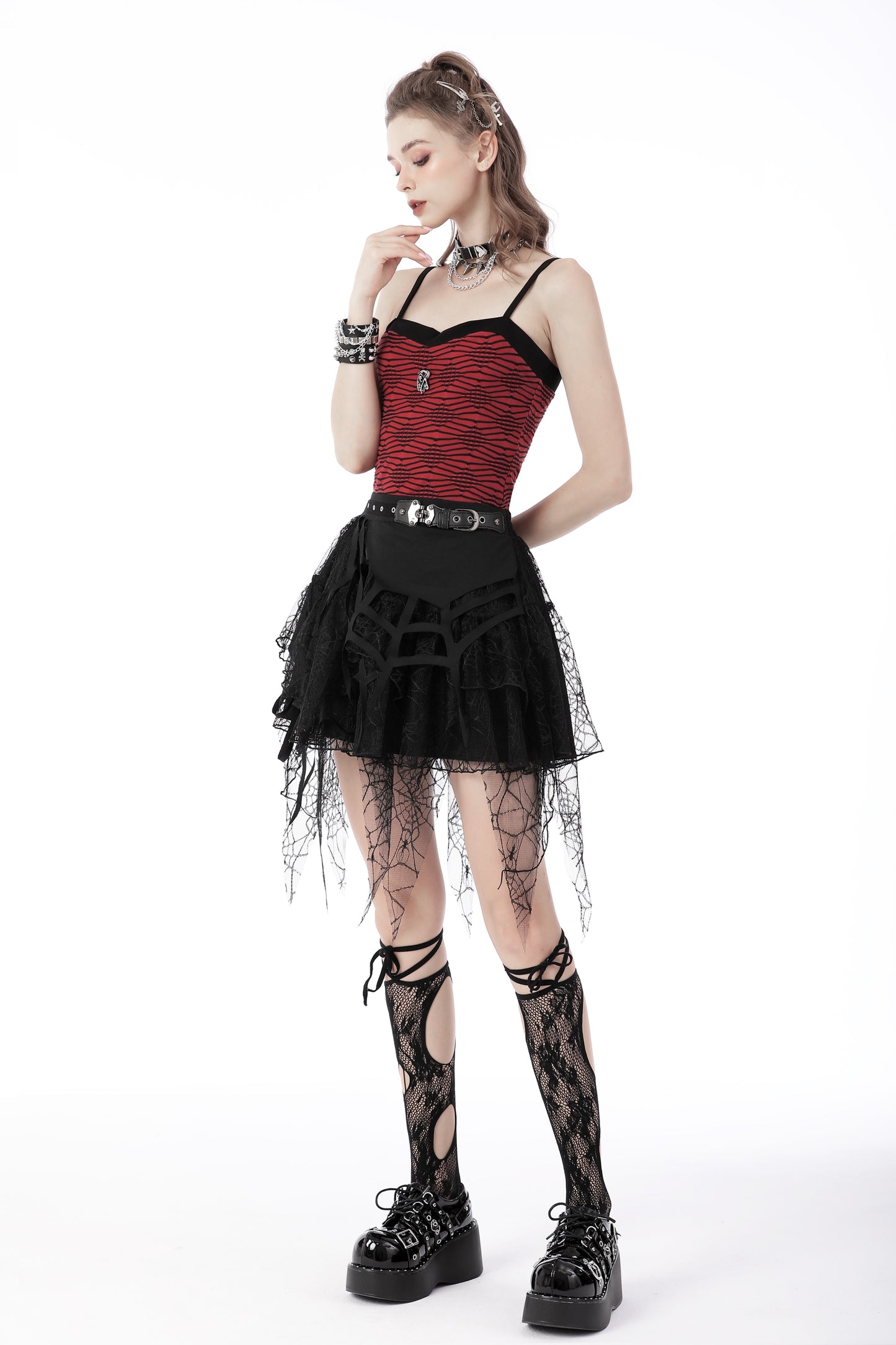 Lydia Spider Web Skirt by Dark In Love