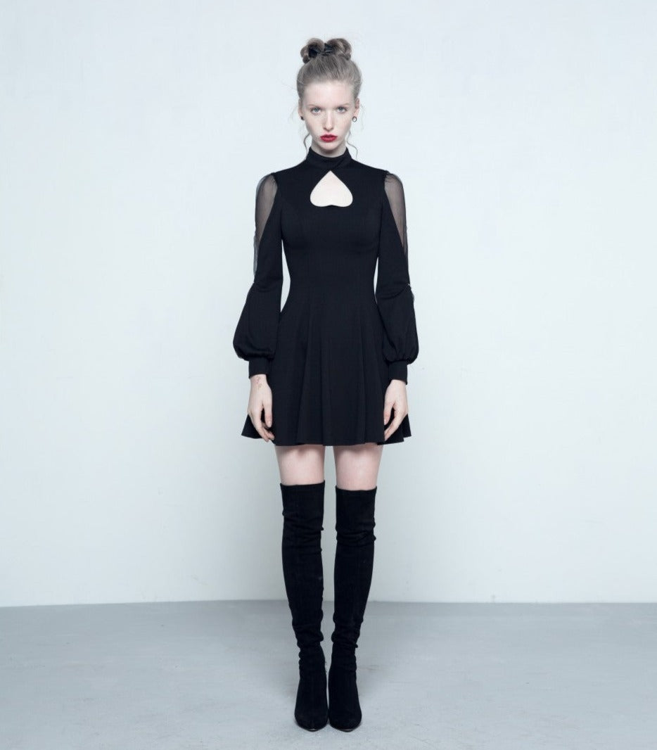 Love Upside Down Heart Cut Out Dress by Punk Rave