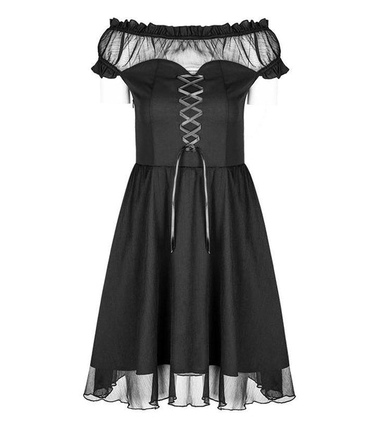Gloomy Off Shoulder Dress by Punk Rave