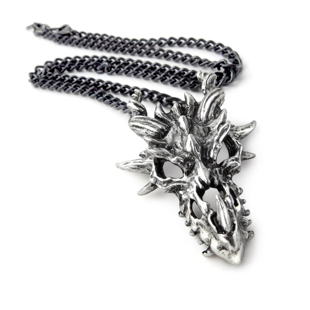 Dragon Skull Pendant Necklace by Alchemy Gothic