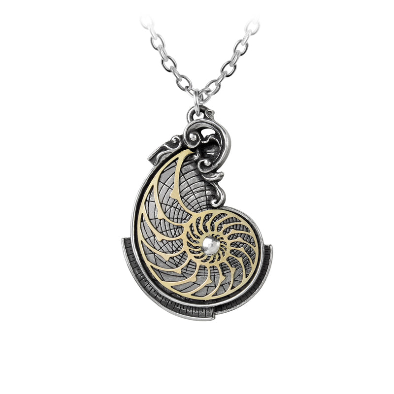 Fibonacci's Golden Spiral Pendant Necklace by Alchemy Gothic