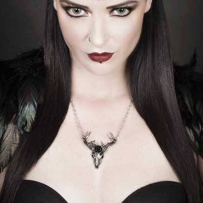 White Hart, Black Rose Necklace by Alchemy Gothic