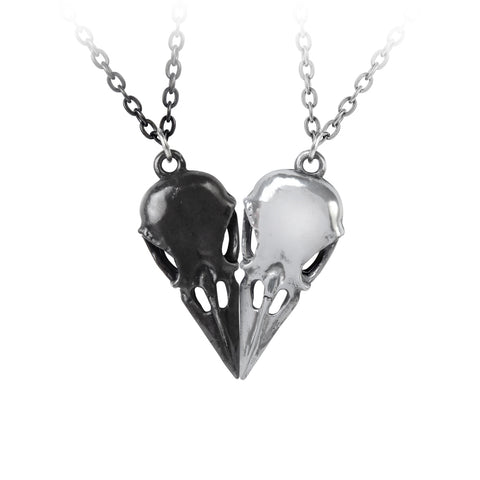 Darkling Heart Necklaces Alchemy Gothic Couples Matching Dragon Wing P