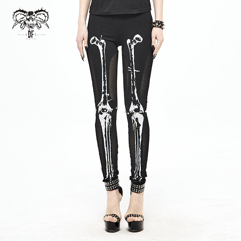 Creepy Bones Leggings by Devil Fashion