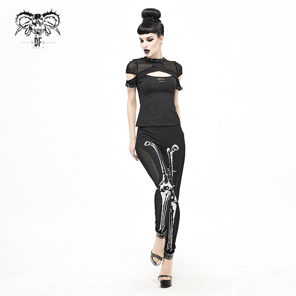 Creepy Bones Leggings by Devil Fashion