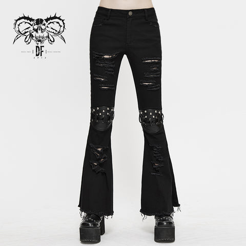 Ruckus Ripped Flared Pants by Devil Fashion