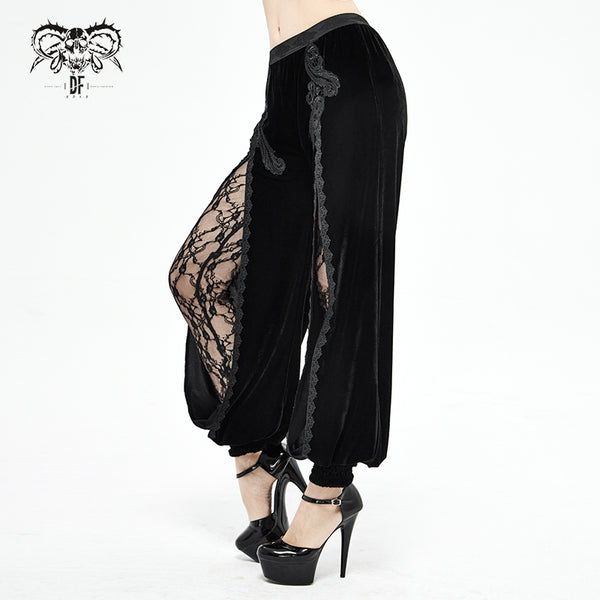 Undead Velvet Flared Pants by Devil Fashion