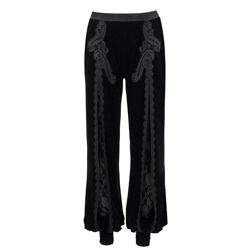 Undead Velvet Flared Pants by Devil Fashion