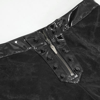 Unsainted Faux Leather Panel Leggings by Devil Fashion
