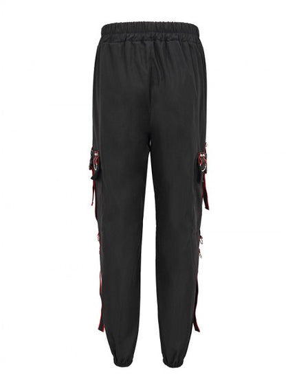 Red Match Cargo Pants by Devil Fashion