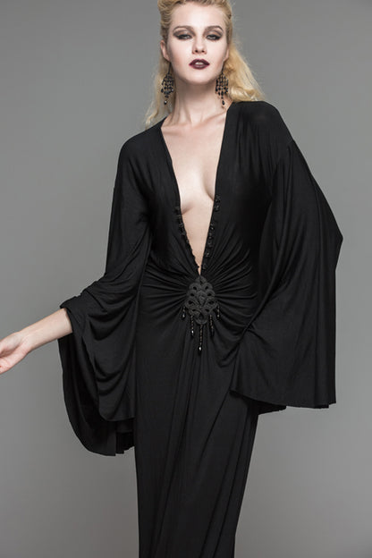 Isadora Plunge Neck Dress by Devil Fashion