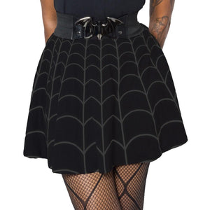 Spiderweb Grey Skater Skirt by Kreepsville 666