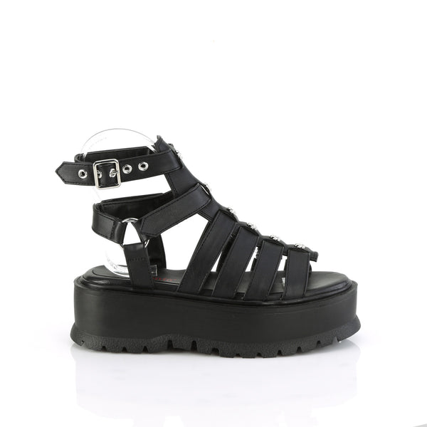 SLACKER-18 Skull & Crossbones Platform Sandals by Demonia