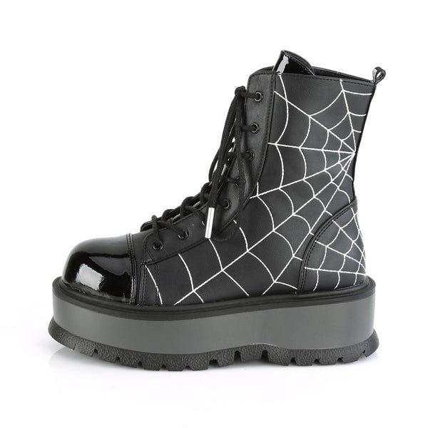 SLACKER-88 Spiderweb Boots by Demonia