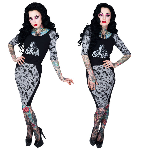 Elvira Comic Icons Coffin Pencil Skirt by Kreepsville 666