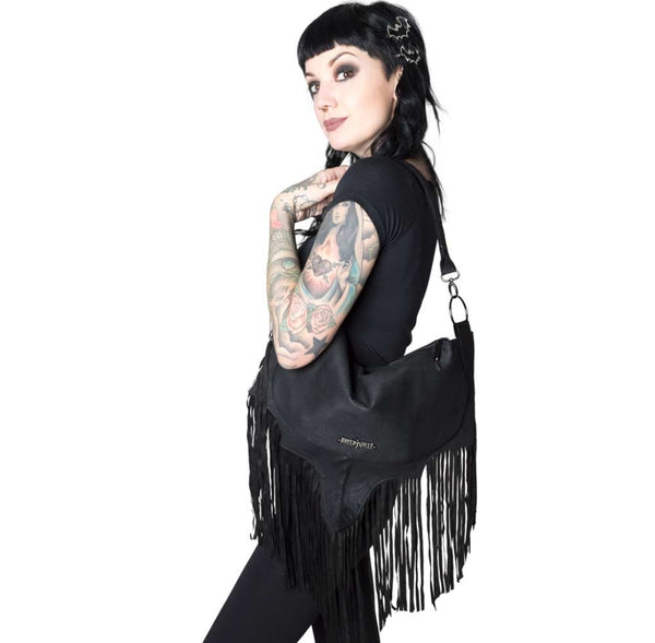 Bat Wing Fringe Shoulder Bag by Kreepsville 666