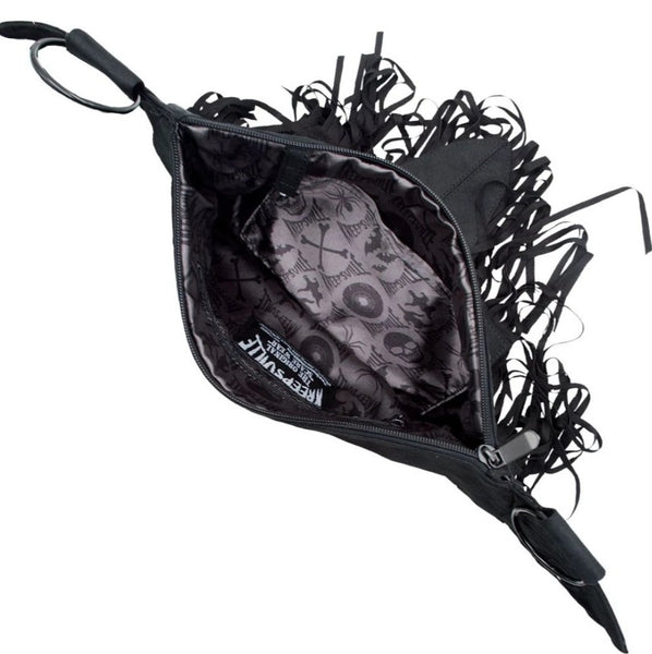 Bat Wing Fringe Shoulder Bag by Kreepsville 666