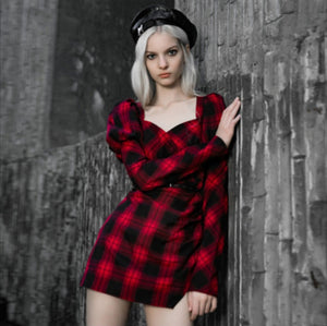 Damsel in Distres Plaid Dress by Punk Rave