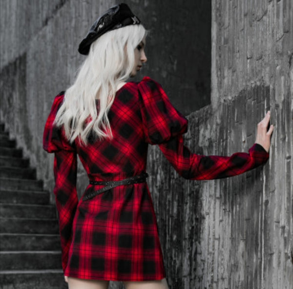 Damsel in Distres Plaid Dress by Punk Rave