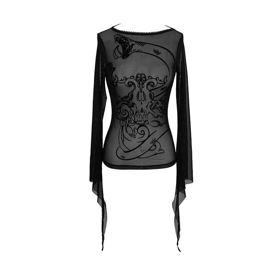 Nightmare Sheer Skull Top by Devil Fashion