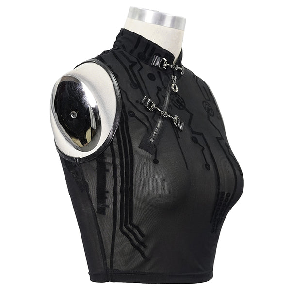Digital Mesh Crop Top by Devil Fashion