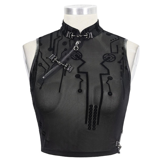 Digital Mesh Crop Top by Devil Fashion